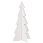 Vidaxl kerstdecoratie kerstboom 59,5 cm massief grenenhout wit