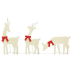 Vidaxl kerstdecoratie rendier 3 st 90 led's warmwit