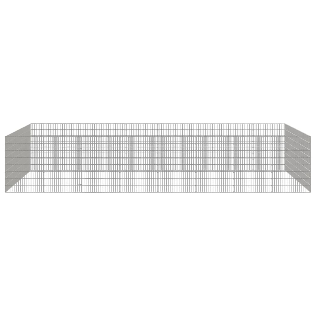 Vidaxl dierenverblijf 24 panelen 54x80 cm gegalvaniseerd ijzer