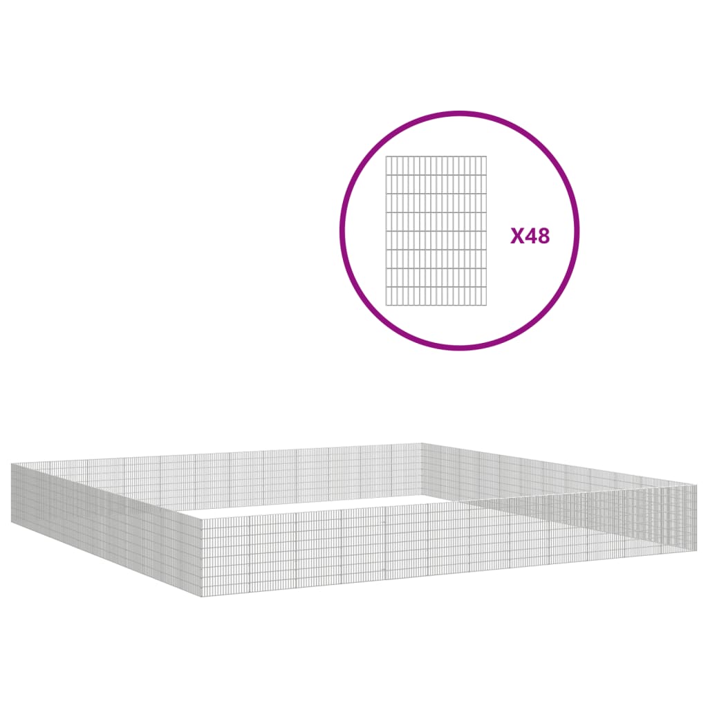 Vidaxl dierenverblijf 48 panelen 54x80 cm gegalvaniseerd ijzer