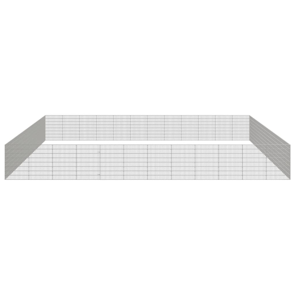 Vidaxl dierenverblijf 48 panelen 54x80 cm gegalvaniseerd ijzer