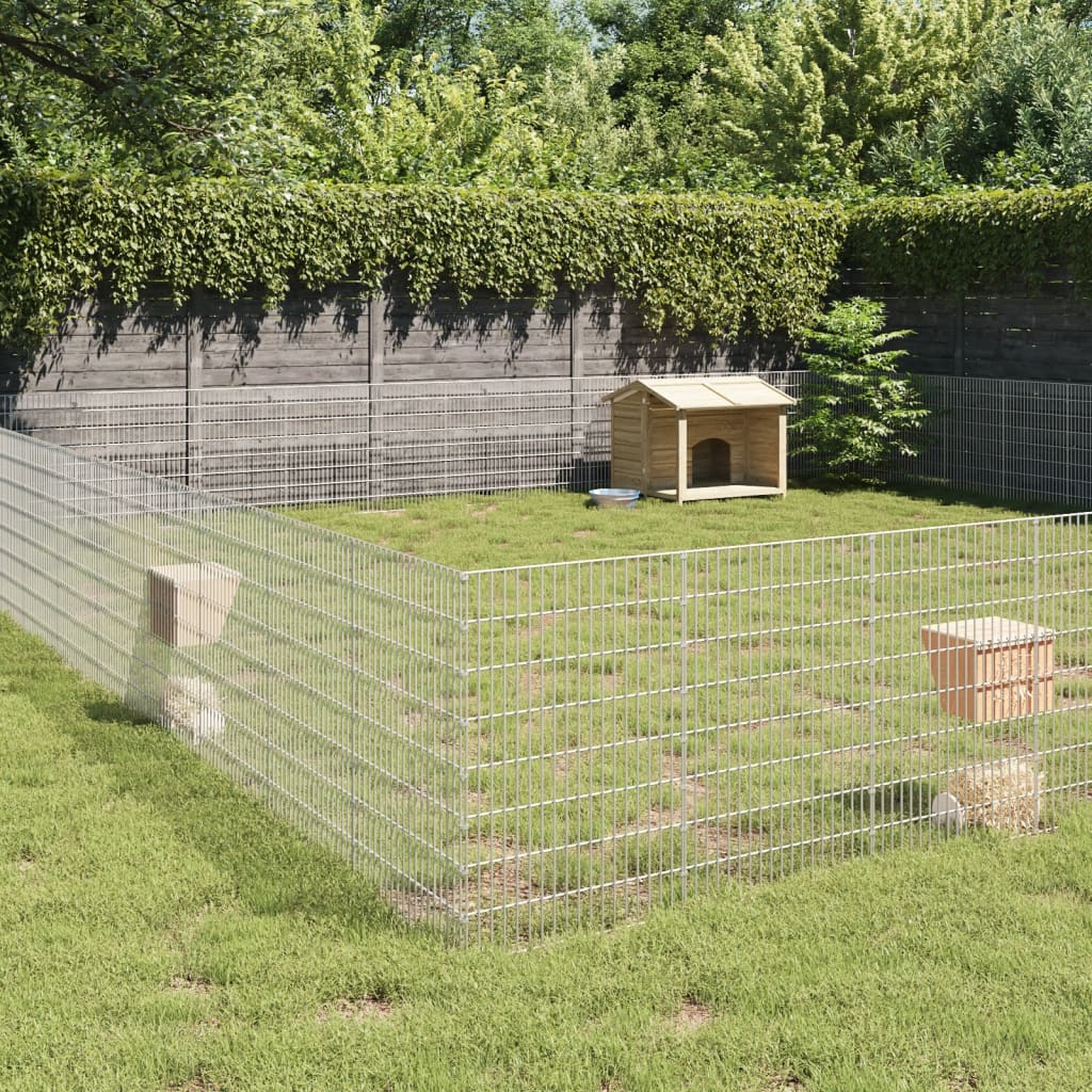 Vidaxl dierenverblijf 48 panelen 54x80 cm gegalvaniseerd ijzer