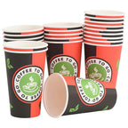 Vidaxl papieren koffiekopjes 1000 st 16oz 400 ml rood en zwart
