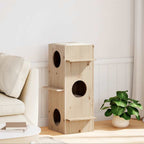 Vidaxl kattenhuis 43x43x90 cm massief grenenhout
