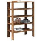 Vidaxl schoenenrek 61x32x87,5 cm bewerkt hout oud houtkleurig