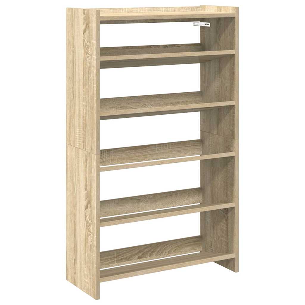 Vidaxl schoenenrek 60x25x100 cm bewerkt hout sonoma eikenkleurig