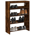 Vidaxl schoenenrek 60x25x81 cm bewerkt hout gerookt eikenkleurig