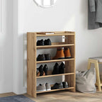 Vidaxl schoenenrek 60x25x81 cm bewerkt hout artisanaal eikenkleur