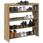 Vidaxl schoenenrek 80x25x81 cm bewerkt hout artisanaal eikenkleur