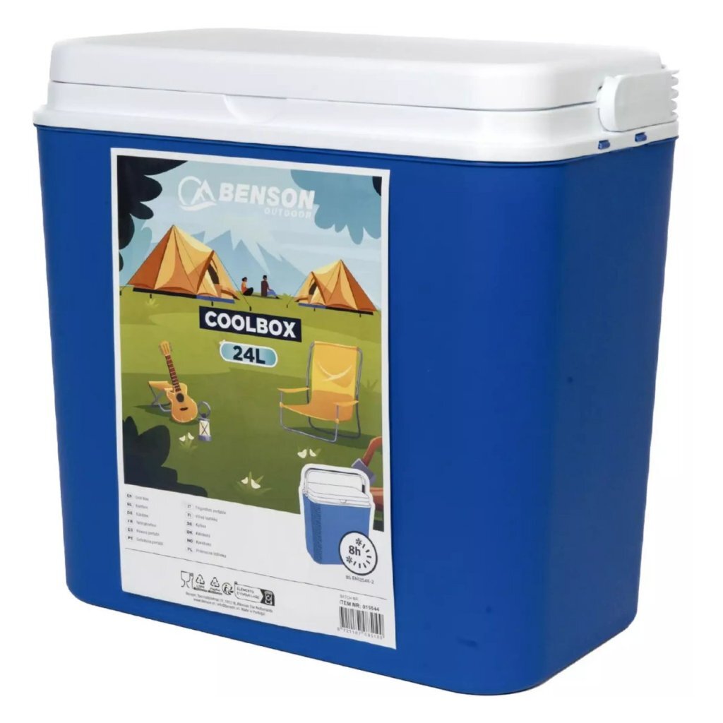 Benson - Benson koelbox 24l blauw/wit