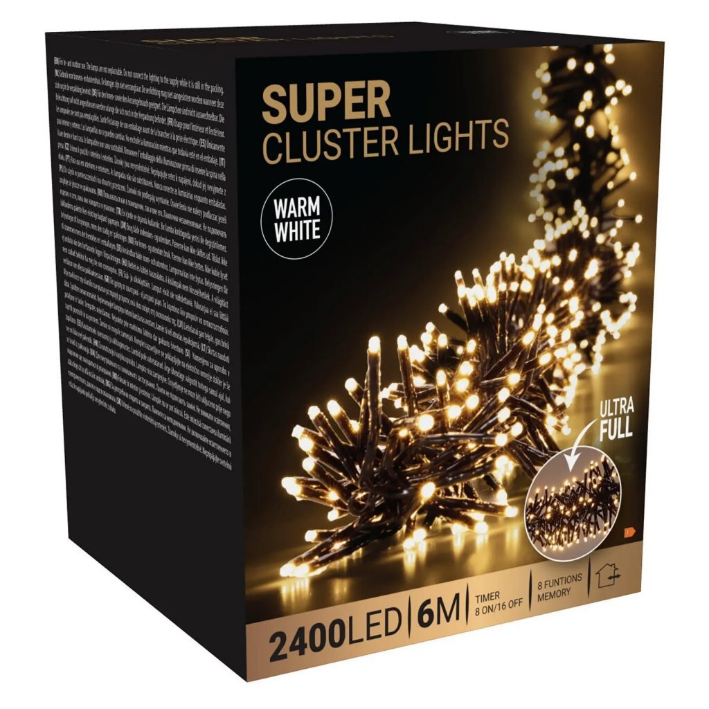S.I.A. - S.I.A. Super cluster led-verlichting 2400 led's 600 cm warm wit zwart