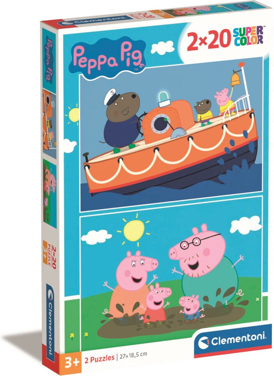 Clementoni - puzzel - 2x20 stukjes - peppa pig - puzzel voor kinderen - vanaf 3 jaar