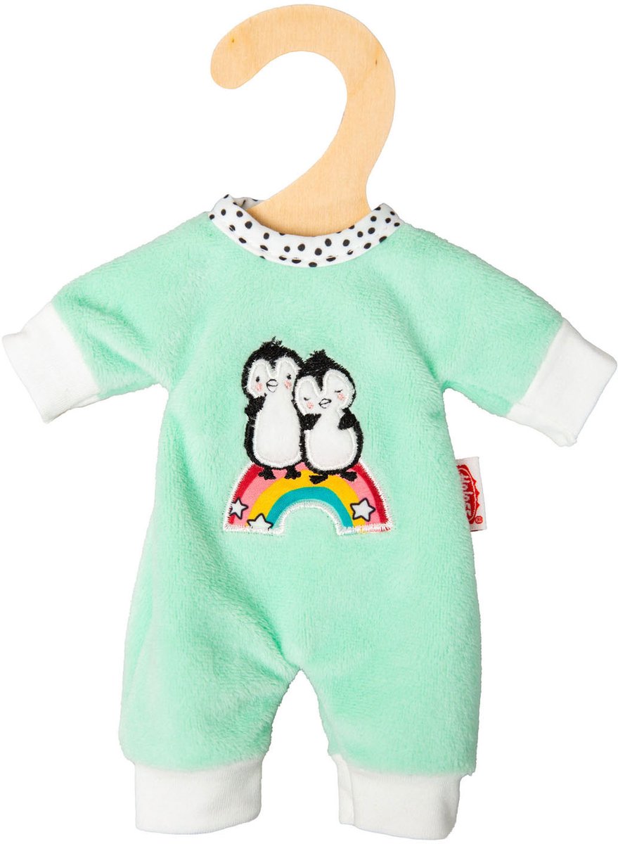 Heless - Heless Velours poppenrompertje pinguin 20-25 cm