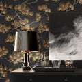 Dutch wallcoverings behang pine tree zwart en goudkleurig
