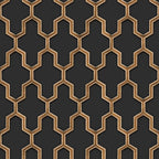 Dutch wallcoverings behang geometric zwart en goudkleurig