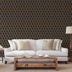 Dutch wallcoverings behang geometric zwart en goudkleurig