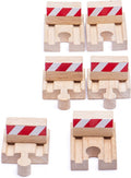 Bigjigs houten treinbaan eindblokken - 6 stuks
