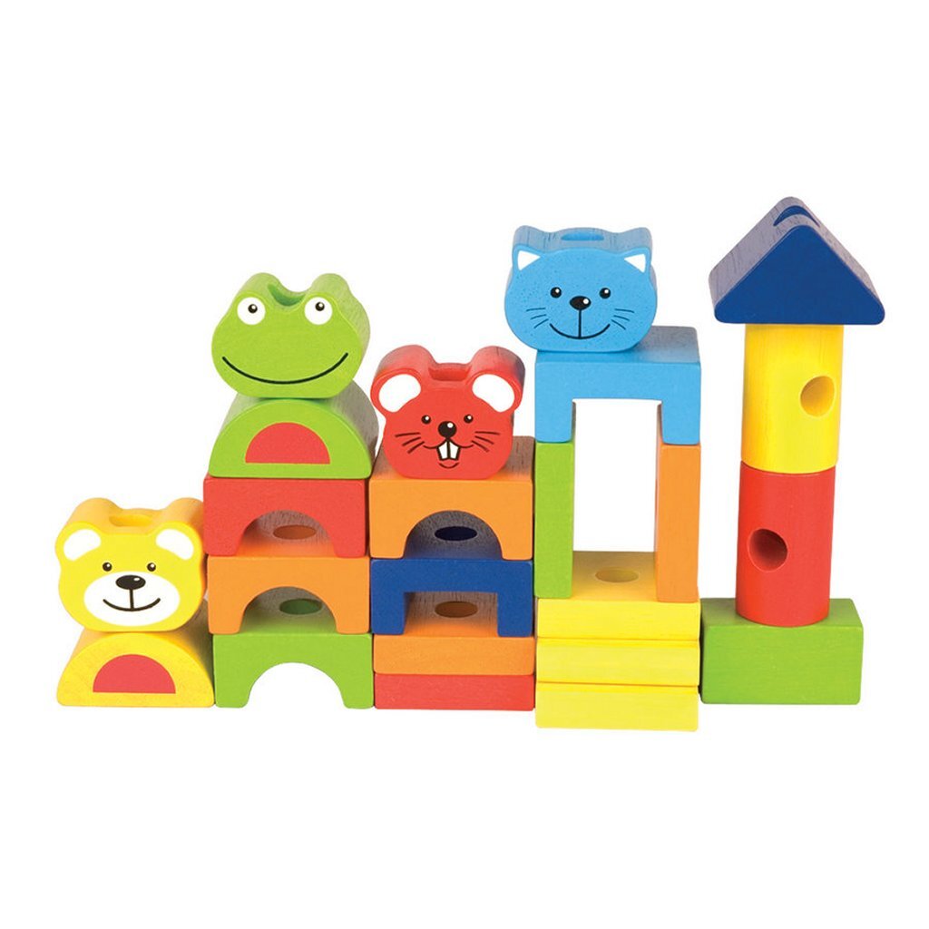 Pintoy 4 friends houten blokken trein