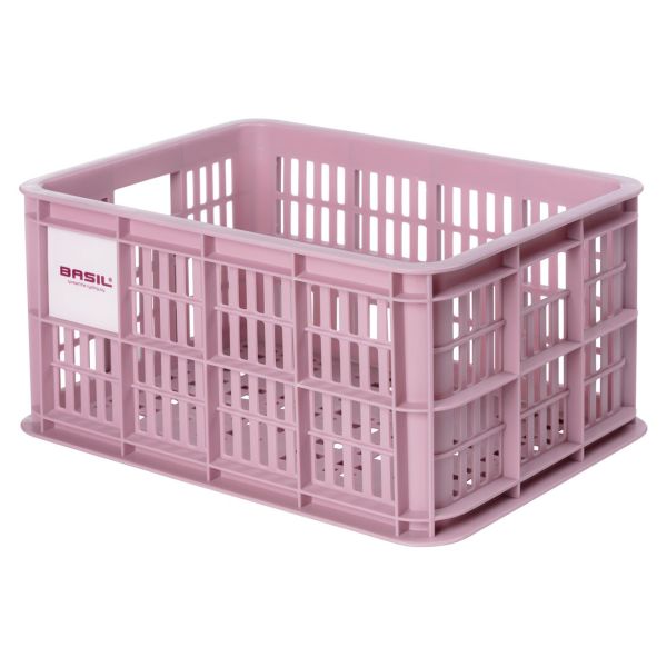 Caisse à vélo Basil S - petite - 17,5 litres - rose