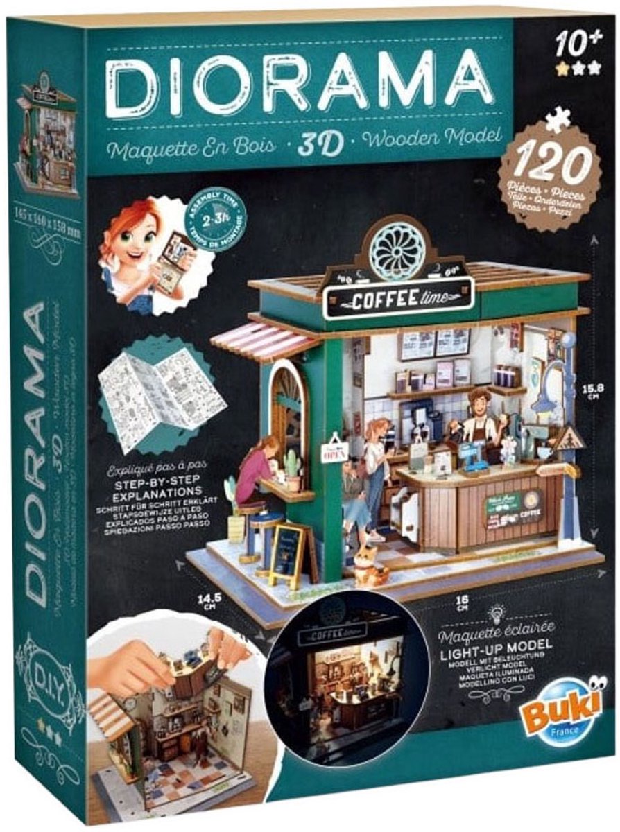Buki france houten bouwpakket diorama café - 120dlg.
