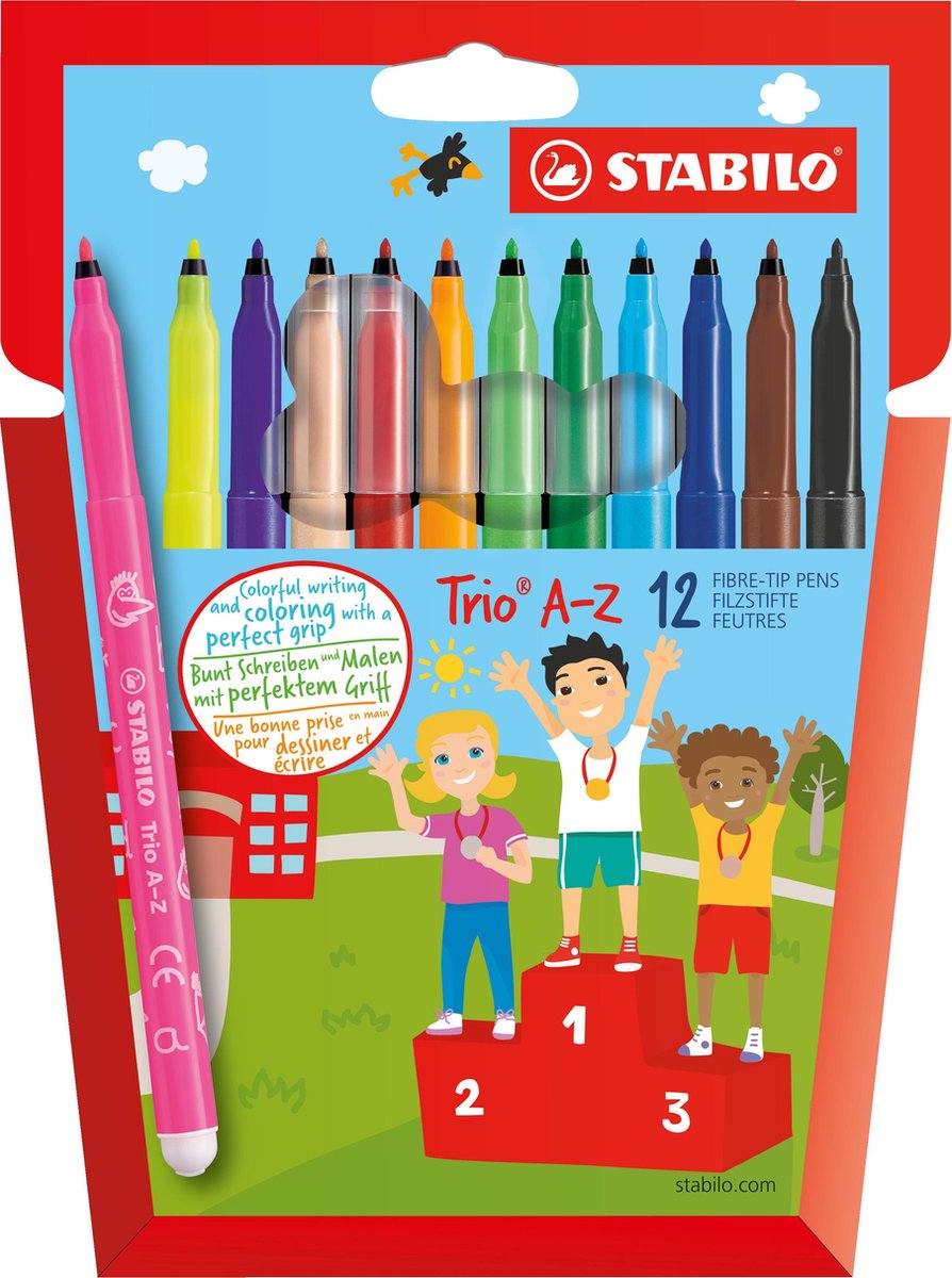 STABILO - STABILO trio a-z - viltstift - set met 12 stuks