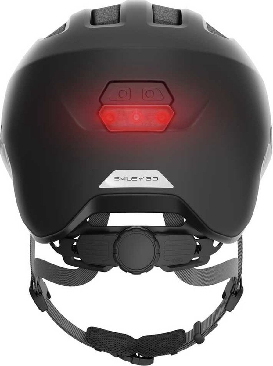 ABUS - ABUS Fietshelm smiley 3.0 ace led velvet black m - 50-55 cm - zwart - geschikt voor gebruik op kinderfietsen - 250 g