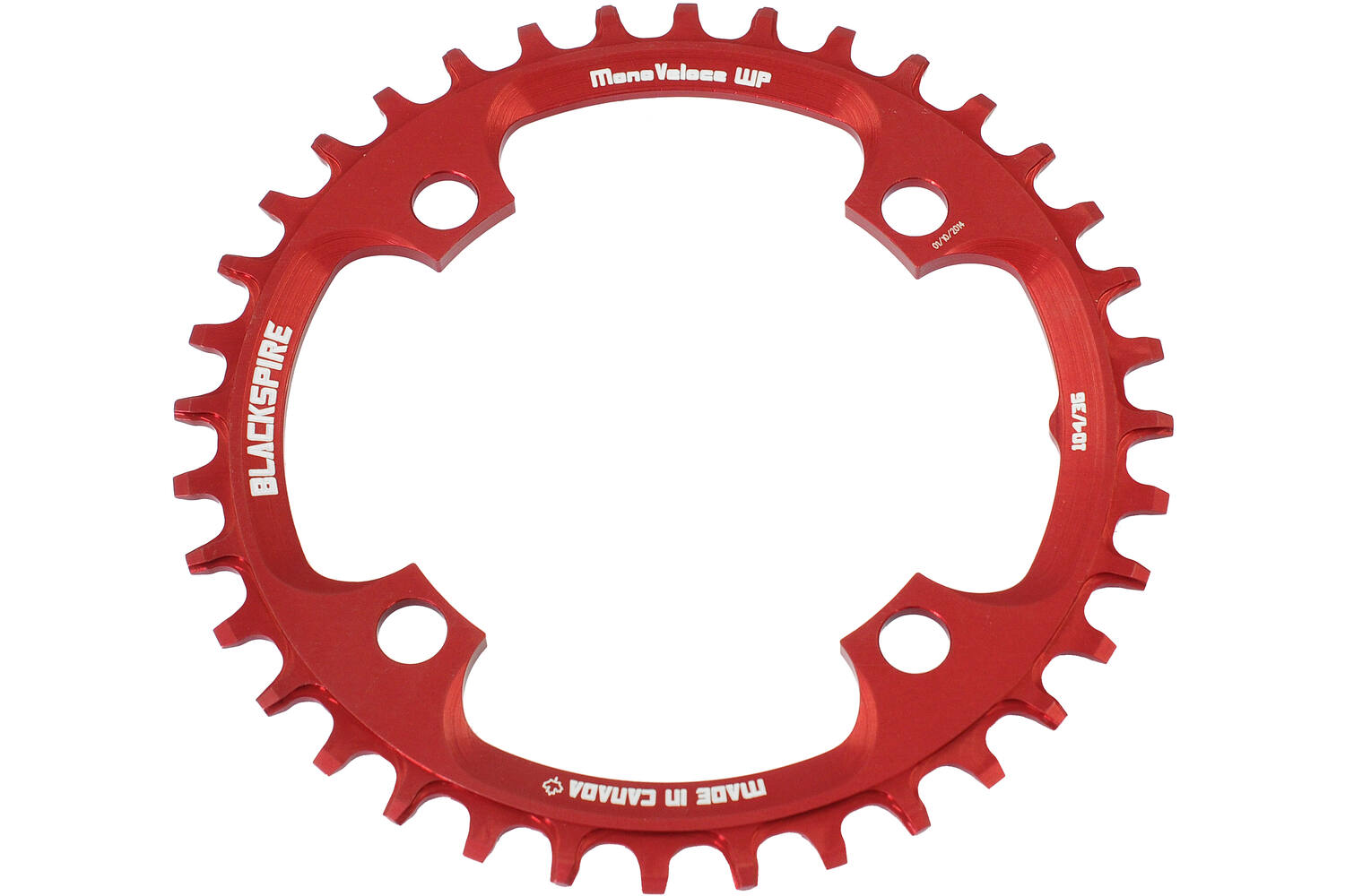 Blackspire Kettingblad snaggletooth 104 36 rood