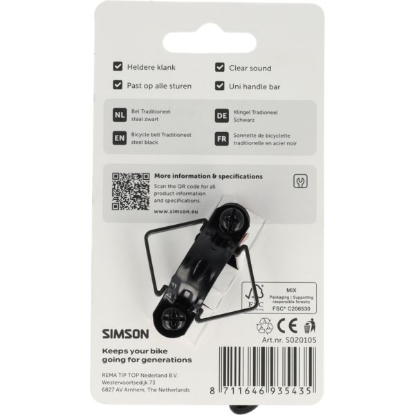 Simson - bel traditioneel zwart staal