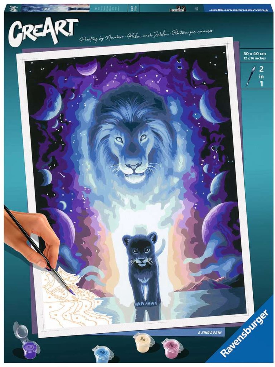 Ravensburger - lion jojoesart edition - schilderen op nummer voor volwassenen