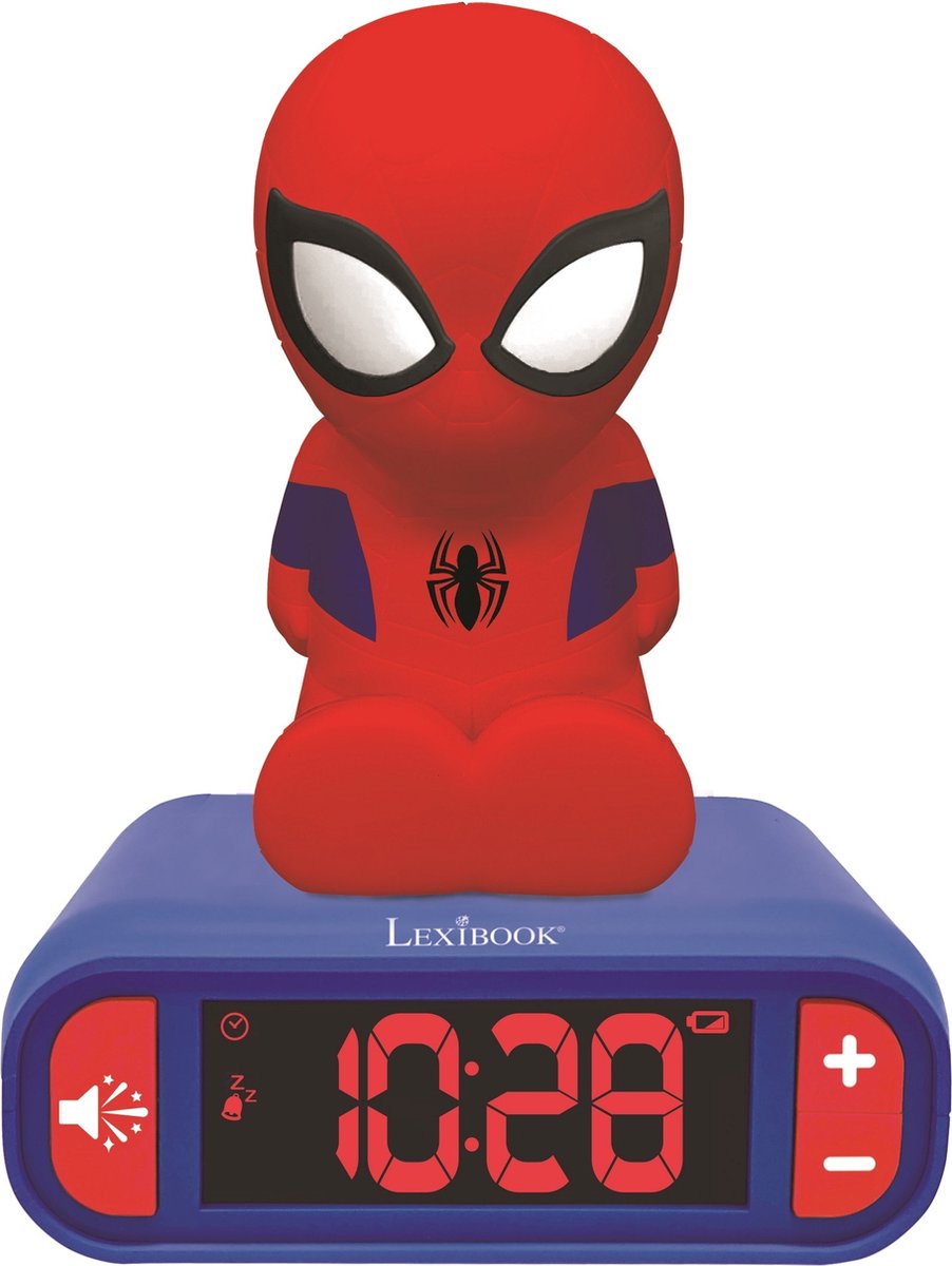 Lexibook - Lexibook Wekker met nachtlampje 3d-ontwerp spiderman en geluidseffecten