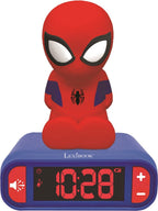 Lexibook wekker met nachtlampje 3d-ontwerp spiderman en geluidseffecten