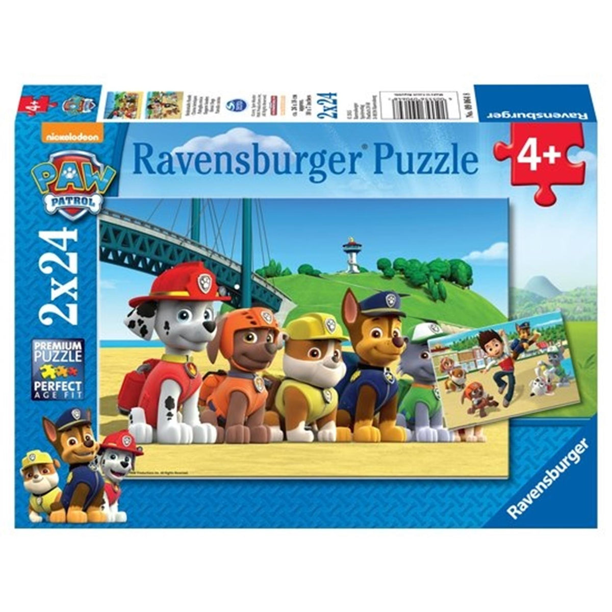 Ravensburger - paw patrol dappere honden puzzel 2x24 stukjes