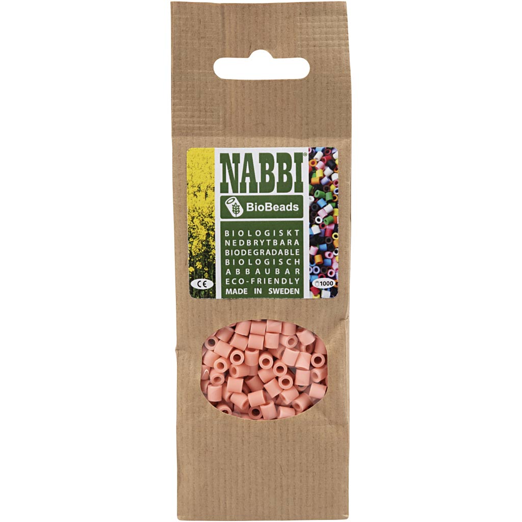 Creativ company nabbi biobeads 5x5mm salmon - 1000st.
