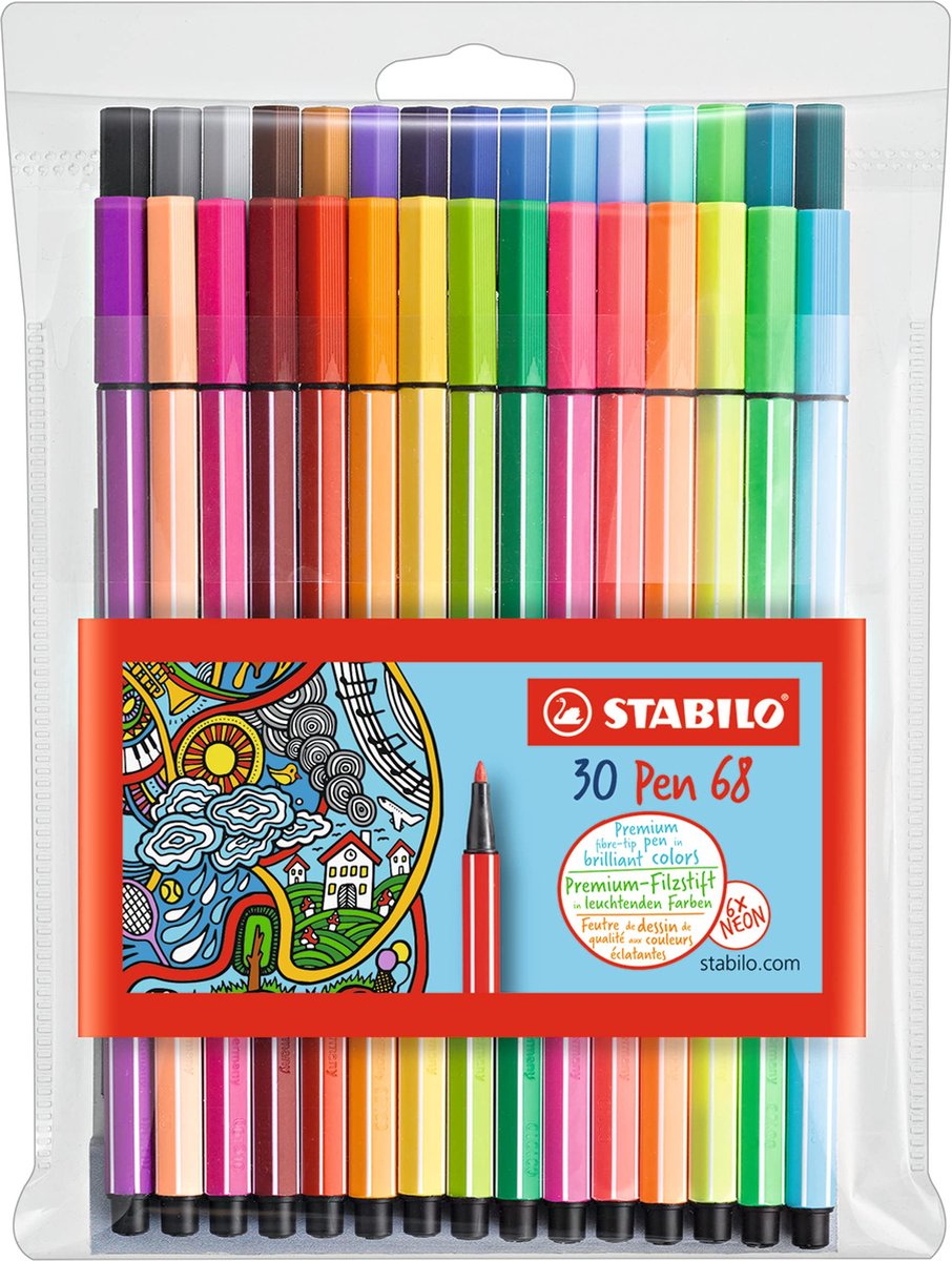 STABILO - STABILO pen 68 viltstiften - 24dlg. + 6 neonkleuren