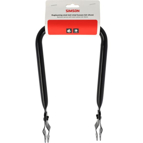 Simson - rugleuning smal met vinyl rugkussen zwart