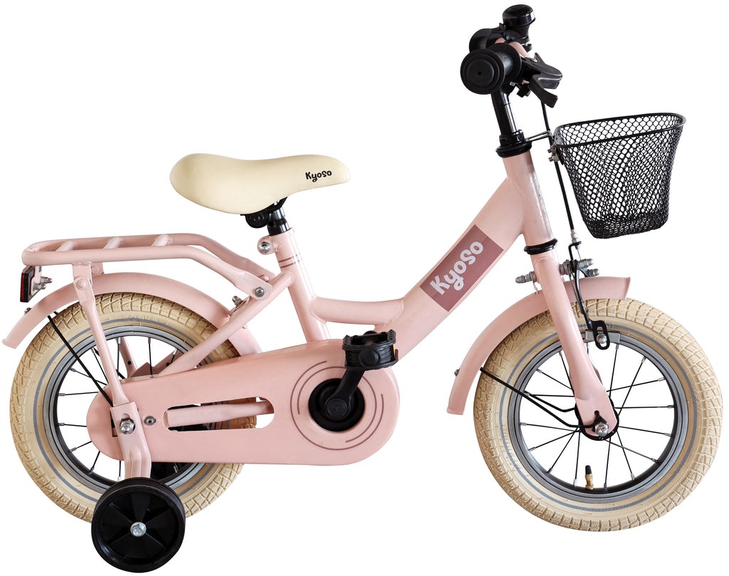 Kyoso - Kyoso Kinderfiets sparkle 12 inch met remnaaf - mat roze