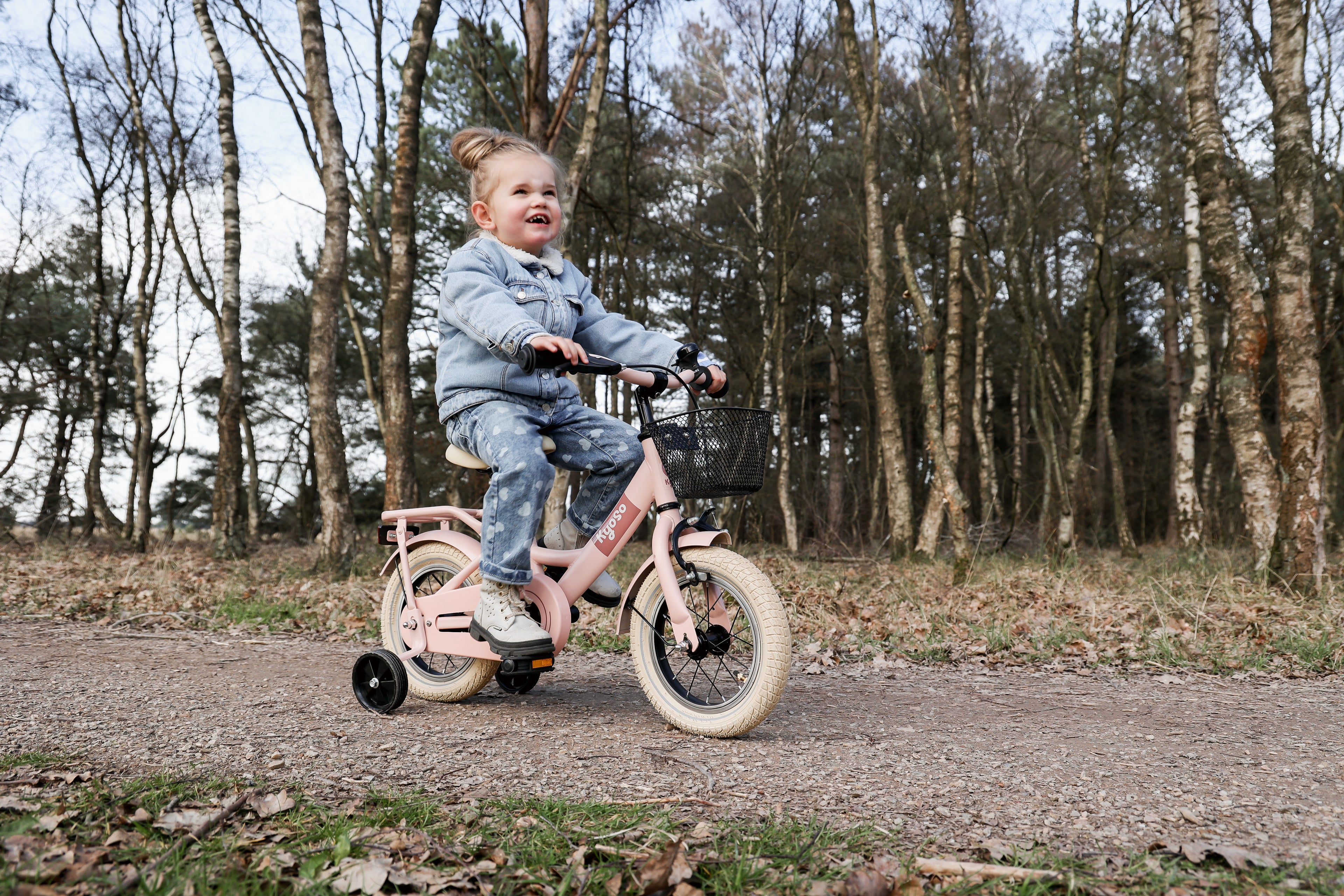 Kyoso - Kyoso Kinderfiets sparkle 12 inch met remnaaf - mat roze