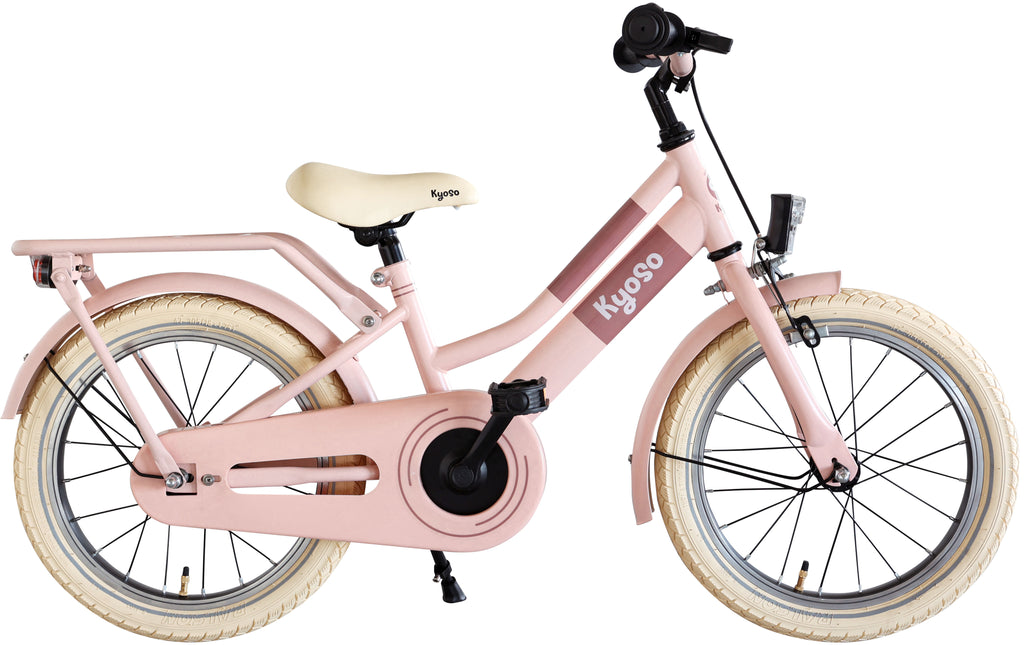 Kyoso - Kyoso Kinderfiets blossom breeze 16 inch met remnaaf - mat roze