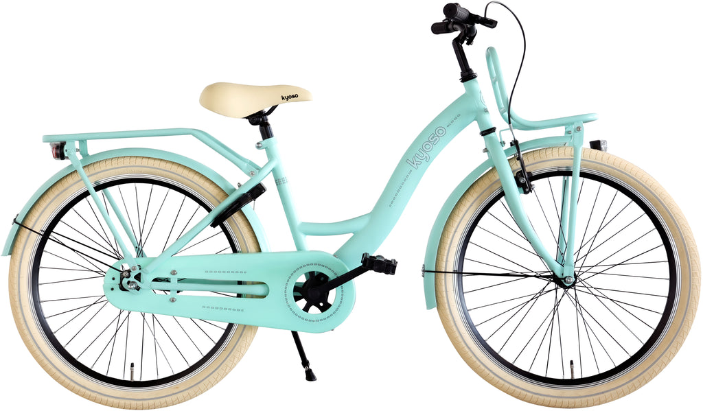 Kyoso - Kyoso Kinderfiets blossom breeze 24 inch met remnaaf - mat mintgroen