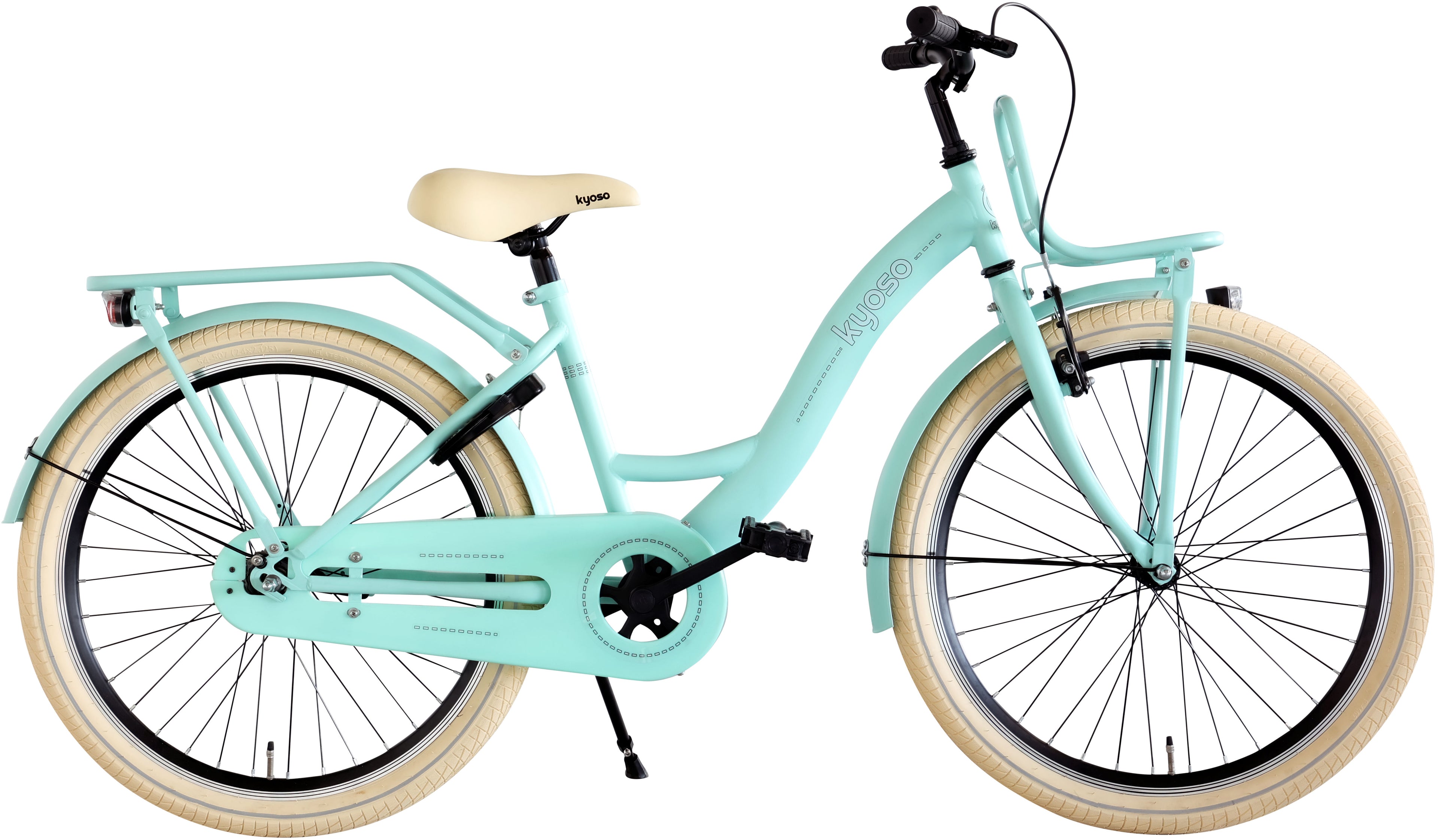 Kyoso - Kyoso Kinderfiets blossom breeze 24 inch met remnaaf - mat mintgroen