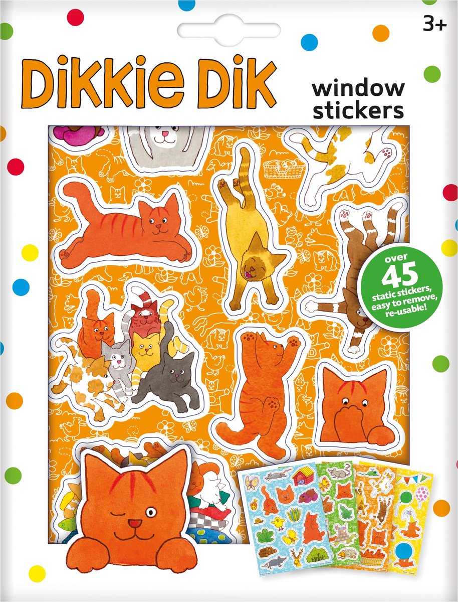 Bambolino - Bambolino Dikkie dik raamstickers niet permanente verplaatsbare stickers met speelachtergrond - junior educatief speelgoed vanaf 3 jaar - toys