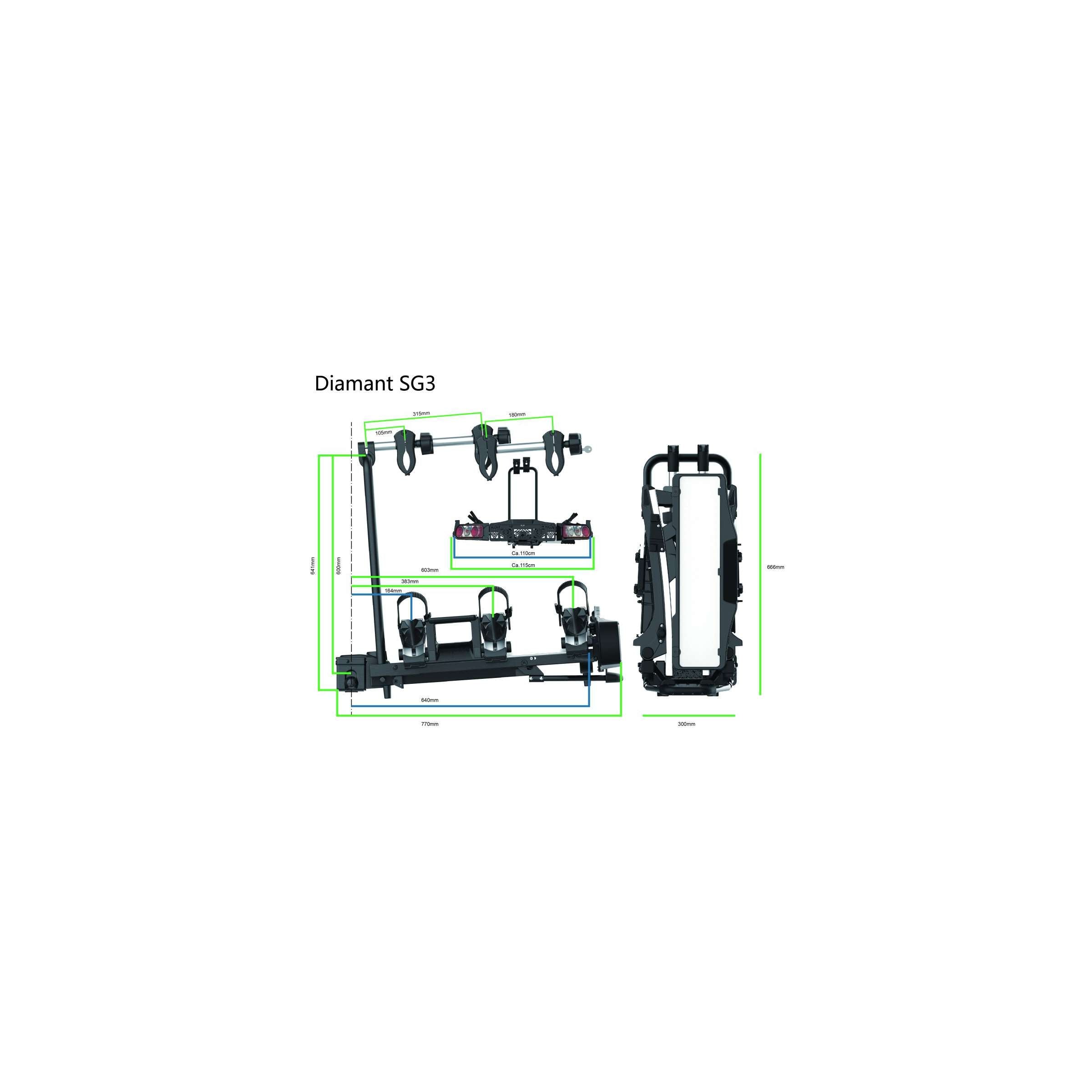 Pro-user fietsendrager - diamant sg3 - 3 fietsen