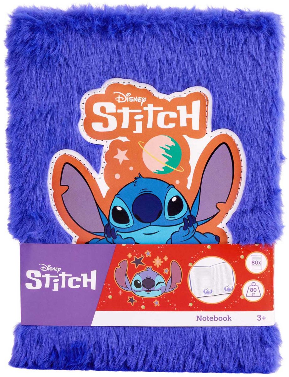 Canenco - Canenco Stitch pluche notitieboek donkerblauw