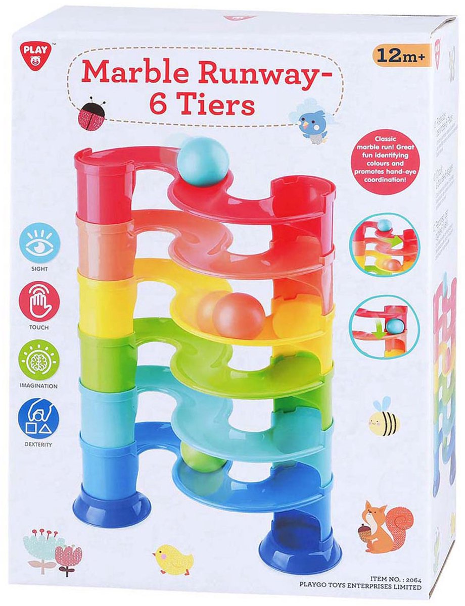 Playgo play knikkerbaan speelgoed met grote ballen - kleurrijke knikkerbaan 11dlg.