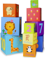 Classic World - stapelblokken cijfers en dieren 10dlg.