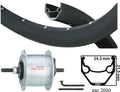 Kgs voorwiel 28 inch (622) zac2000 zwart naafd en r.brake zwarte spaak vaste as