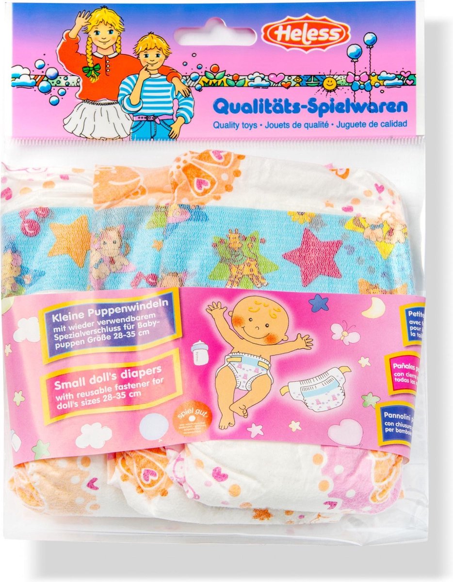 Heless poppenluiers meisjes 28-35 cm polyester wit 3 stuks