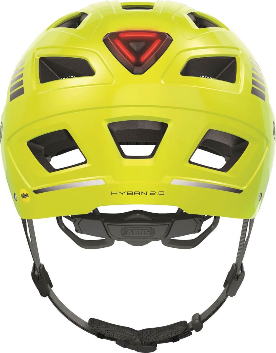 ABUS - ABUS Fietshelm hyban 2.0 mips signal yellow m - 52-58 cm - geel - geschikt voor gebruik op elektrische fietsen - stadsfietsen - 420 g
