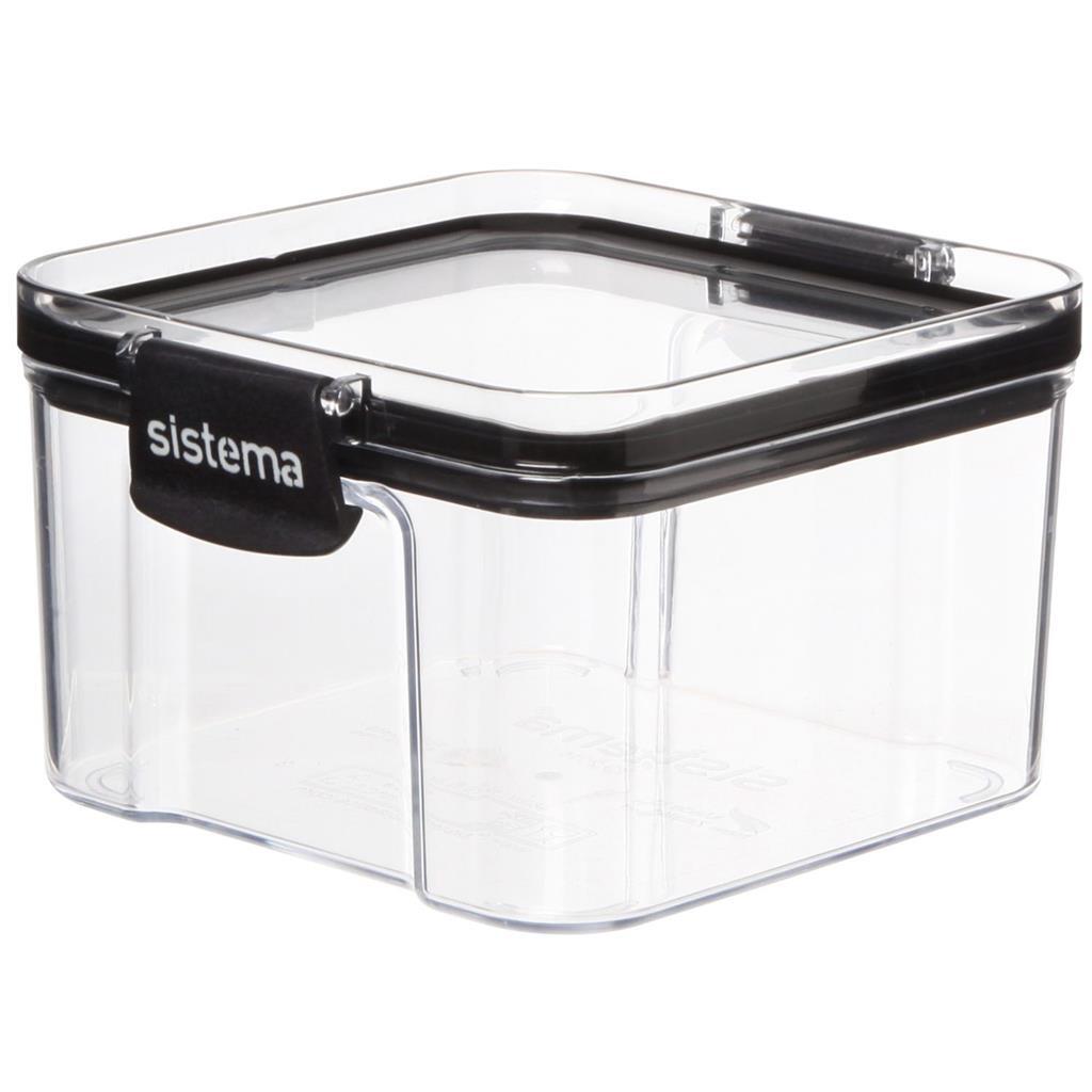 Sistema voorraaddoos tritan vierkant 460 ml transparant zwart
