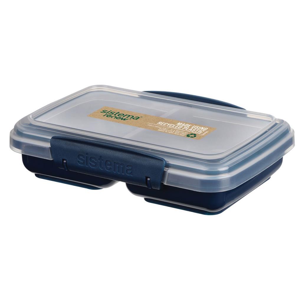 Sistema snack meeneem doos 2 vakken 350 ml assorti blauw lichtblauw
